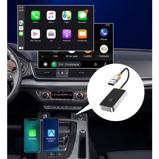 Vezeték nélküli carplay adapter, Fekete