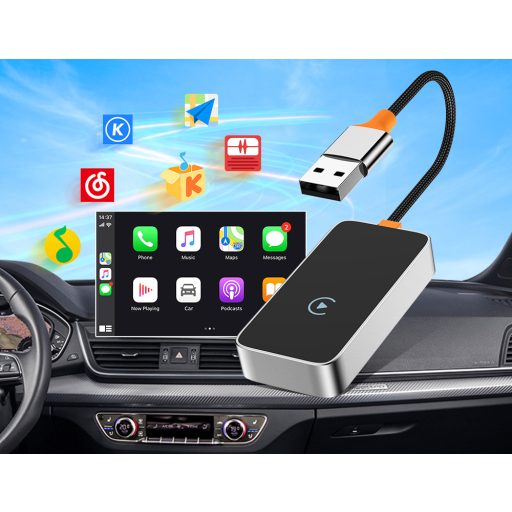 Vezeték nélküli carplay adapter, Fekete