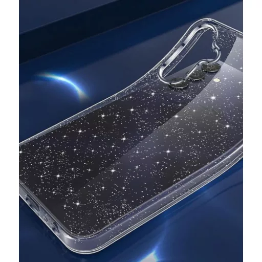 Samsung Galaxy S25 csillámos szilikon hátlap, Átlátszó