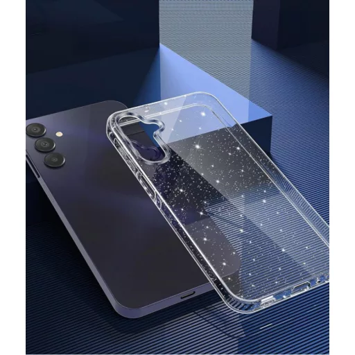 Samsung Galaxy S25 csillámos szilikon hátlap, Átlátszó