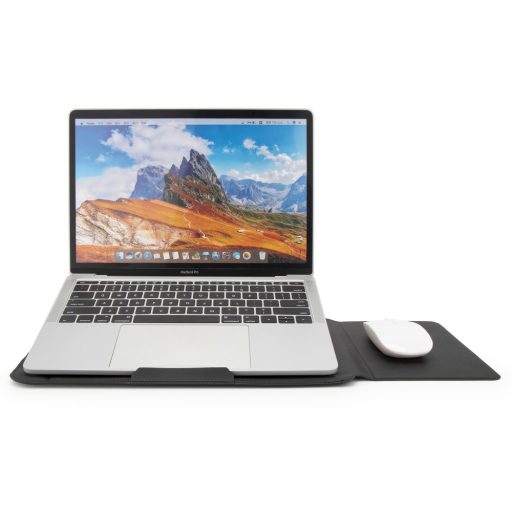 Bőrhatású multifunkciós laptoptartó, Fekete