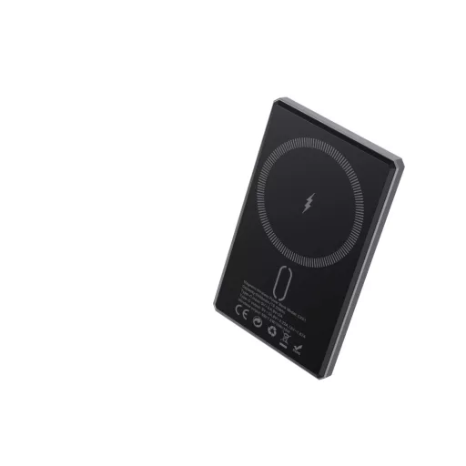 Extra vékony mágneses powerbank, 5000 mAh, Szürke