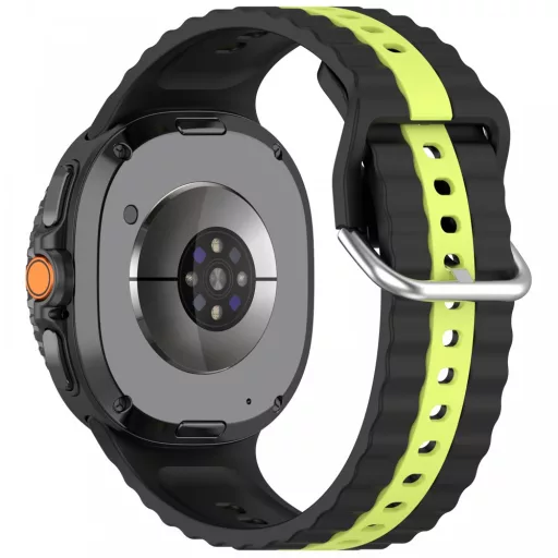 Samsung Galaxy Watch 8/Classic óraszíj sárga csíkokkal,22mm