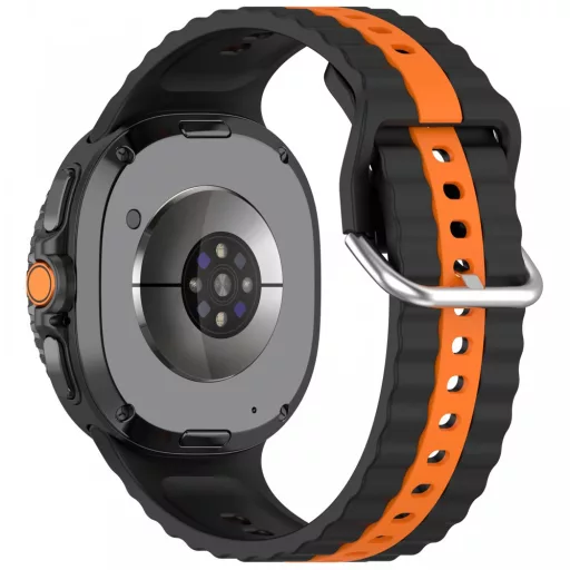 Samsung Galaxy Watch 8/Classic óraszíj narancss. csíkokkal,22mm