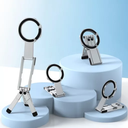 Mágneses mini alumínium tripod selfie stick összecsukható, Ezüst