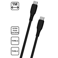 Extra puha szilikon adat és töltőkábel, Fekete