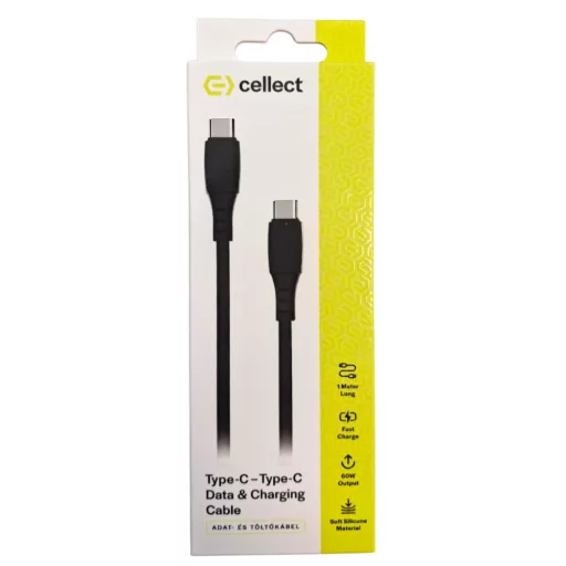 Extra puha szilikon adat és töltőkábel, Fekete