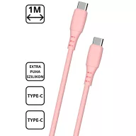 Extra puha szilikon adat és töltőkábel, Pink