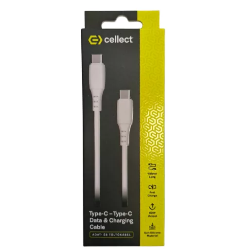 Extra puha szilikon adat és töltőkábel, Fehér