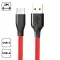 Szövetborítású Type-C adatkábel, Piros
