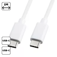 Adatkábel Type-C - Type-C 1m/3A, Fehér