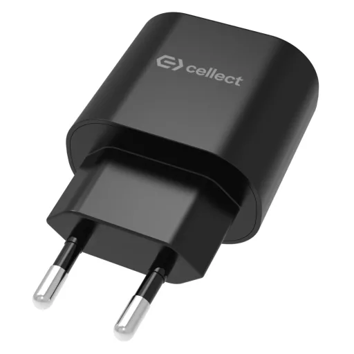 Hálózati töltő adapter 2 USB csatlakozóval 10W, Fekete