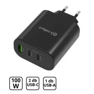 Hálózati gyorstöltő adapter 100W, Fekete