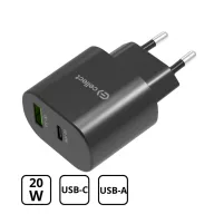 Hálózati gyorstöltő adapter 20W, Fekete
