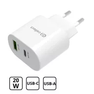 Hálózati gyorstöltő adapter 20W, Fehér