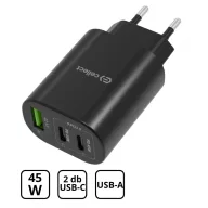 Hálózati gyorstöltő adapter 45W, Fekete