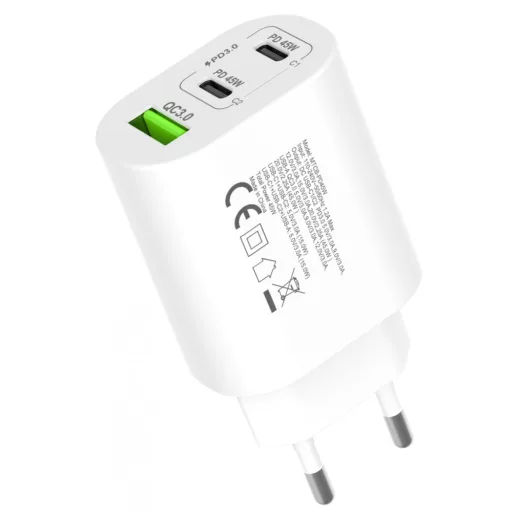 Hálózati gyorstöltő adapter 45W, Fehér