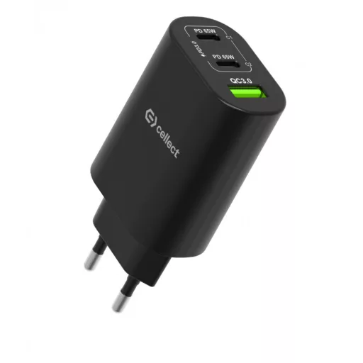 Hálózati gyorstöltő adapter 65W, Fekete