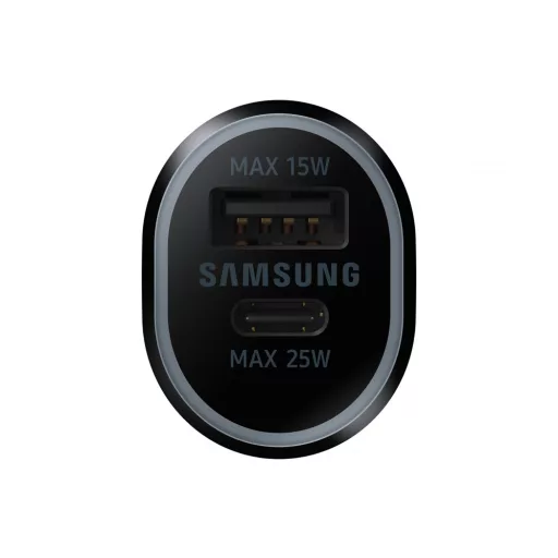 Samsung autós töltő USB A (15W) USB C (25W),Fekete