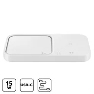 SamsungWireless töltő dupla,hálózati töltővel,Fehé