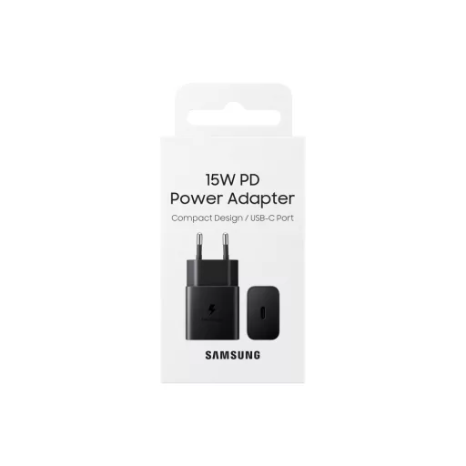 Samsung hálózati adapter, 15W PD Type-C, Fekete