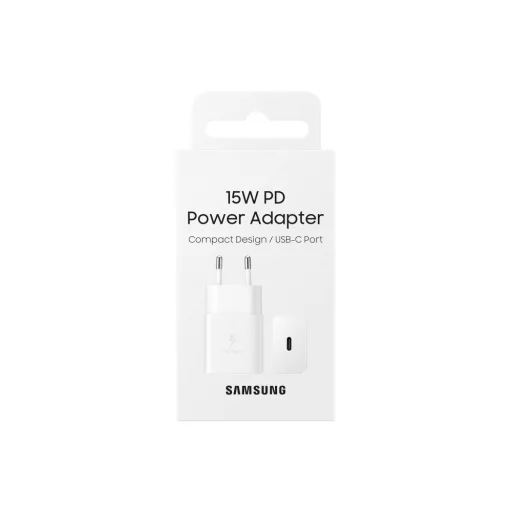 Samsung hálózati adapter, 15W PD Type-C, Fehér