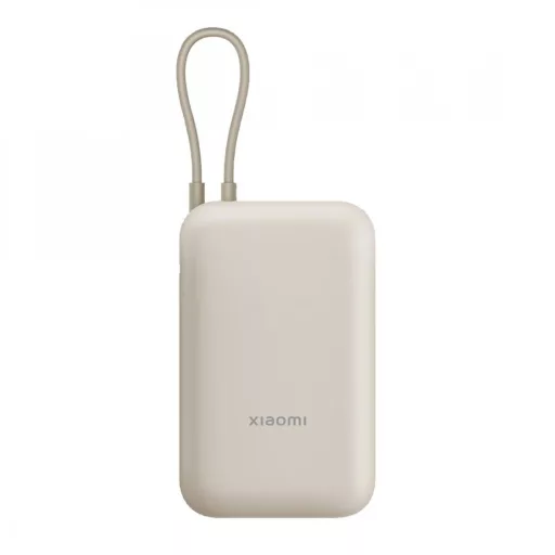 Xiaomi Powerbank 10000mAh 22.5W beépített usb-c kábel bézs