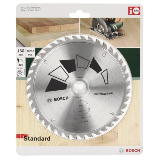 Bosch Accessories Standard 2609256821 Keményfém körfűrészlap 190 x 30 mm Fogak száma (collonként): 40 1 db
