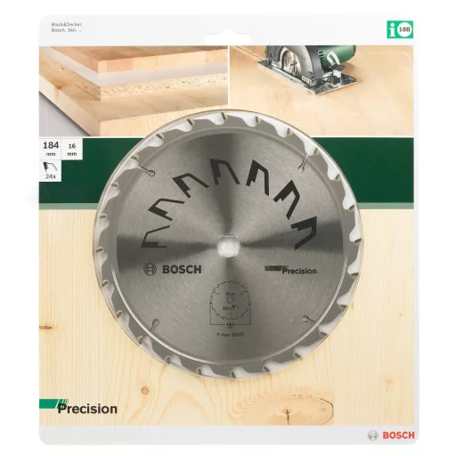 Bosch Accessories Precision 2609256863 Keményfém körfűrészlap 184 x 16 mm Fogak száma (collonként): 24 1 db