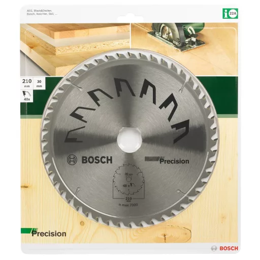 Bosch Accessories Precision 2609256873 Keményfém körfűrészlap 210 x 30 mm Fogak száma (collonként): 48 1 db