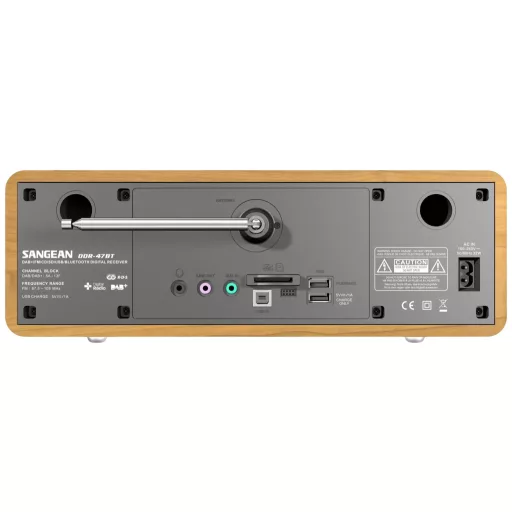 Sangean DDR-47 BT Asztali rádió DAB+, URH AUX, CD, SD, USB Fa