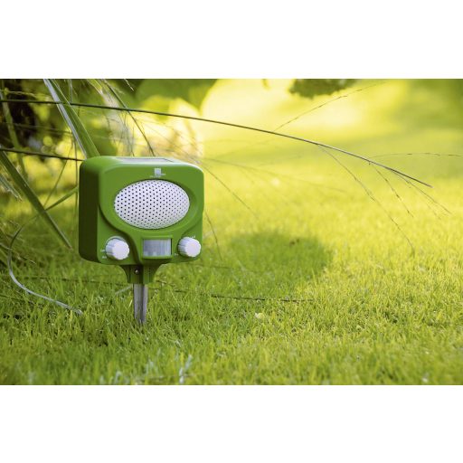 Napelemes ultrahangos állatriasztó, macska- és kutyariasztó, Swissinno 1 231 001