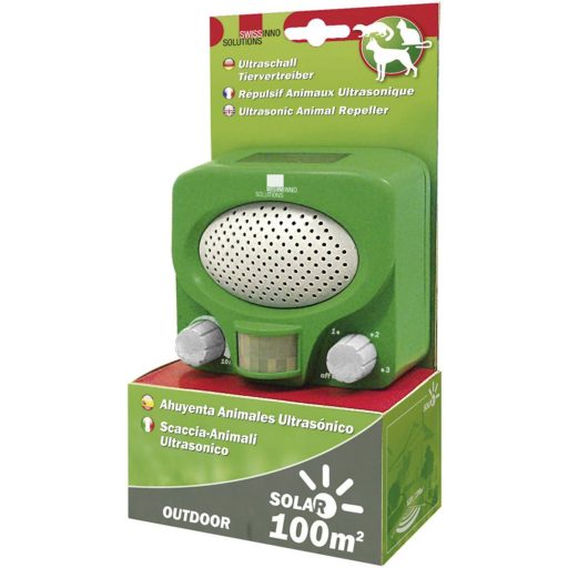 Napelemes ultrahangos állatriasztó, macska- és kutyariasztó, Swissinno 1 231 001
