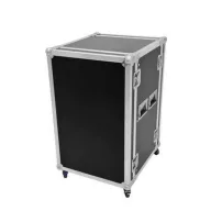   Omnitronic Rack Profi 19 collos rack 20 ME Fa Fogantyúval, Görgőkkel