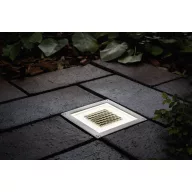   Paulmann 93774 Cube Napelemes beépíthető lámpa EEK: G (A - G) 0.24 W Melegfehér Nemesacél, Átlátszó