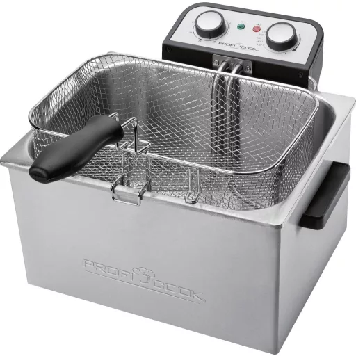 Profi Cook PC-FR1038 Dupla hidegzónás fritőz 3000 W Időzítő funkció, Manuális hőmérséklet beállítással Nemesacél