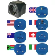   Konnektor átalakító adapter készlet, 7 adapterrel, fekete/kék, Brennenstuhl 1508160