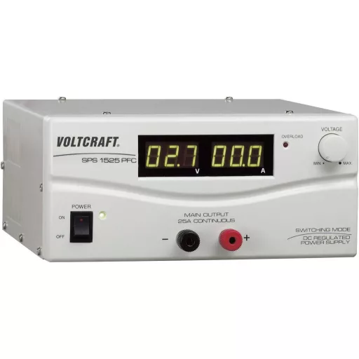 Labortápegység, szabályozható VOLTCRAFT SPS 1525 PFC 3 - 15 V/DC 2 - 25 A 375 W Remote Kimenetek száma 1 x Kalibrált ISO