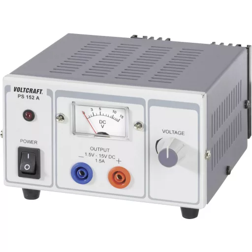 Labortápegység, szabályozható VOLTCRAFT PS-1152 A 1.5 - 15 V/DC 1.5 - 1 A 22.5 W Kimenetek száma 1 x Kalibráció (ISO)
