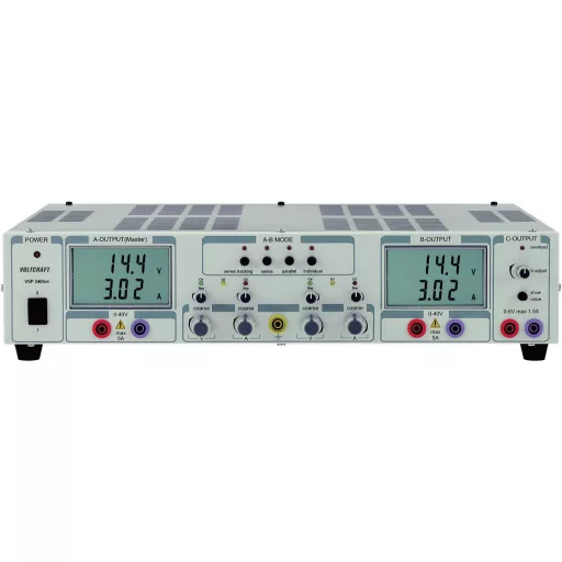 VOLTCRAFT VSP 2405 Labortápegység, szabályozható Kalibráció (ISO) 0.1 - 40 V/DC 0 - 5 A 409 W Kimenetek száma 3 x