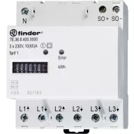   DIN sínre szerelhető 3 fázisú fogyasztásmérő 65A, MID hiteles, Finder 7E.36.8.400.0010