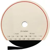   Tépőzár Felvarráshoz Bolyhos fél (H x Sz) 25000 mm x 30 mm Fekete Fastech T0203099990125 25 m