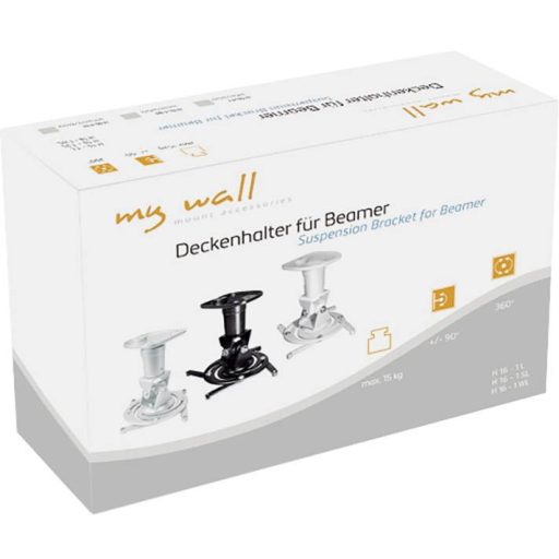 My Wall H16-1WL Kivetítő mennyezeti tartó Dönthető, Forgatható Padló/mennyezet távolsága (max.): 22.5 cm Fehér