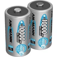   Góliát akku D NiMH, 1,2V 10000 mAh, 2 db, Ansmann maxE HR20, LR20, D, AM1, XL, MN1300, 813, E95, LR20N, 13A
