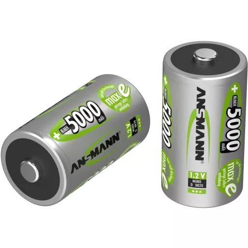 Góliát akku D NiMH, 1,2V 5000 mAh, 2 db, Ansmann maxE HR20, LR20, D, AM1, XL, MN1300, 813, E95, LR20N, 13A