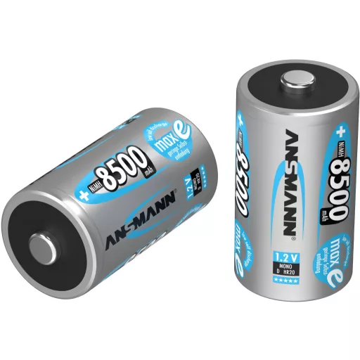 Góliát akku D NiMH, 1,2V 8500 mAh, 2 db, Ansmann maxE HR20, LR20, D, AM1, XL, MN1300, 813, E95, LR20N, 13A