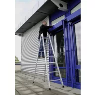   MUNK Günzburger Steigtechnik 11155 Alumínium Több fokos kettős létra Munkamagasság (max.): 3.8 m Ezüst 11.6 kg