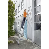   MUNK Günzburger Steigtechnik 32212 Alumínium Összehajtható létra Állvánnyal Munkamagasság (max.): 4.7 m Ezüst 9.6 kg