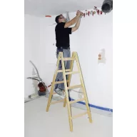   MUNK Günzburger Steigtechnik 33208 Fa Több fokos kettős létra Munkamagasság (max.): 2.5 m Barna 5.5 kg