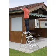   Günzburger Steigtechnik 50050 Alumínium Lépcső festhető Munkamagasság (max.): 2.5 m Ezüst 5.7 kg